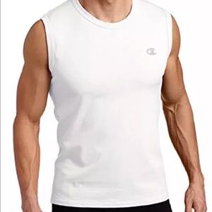 Sz L Mens Champion White Ringer Muscle Tank NWT